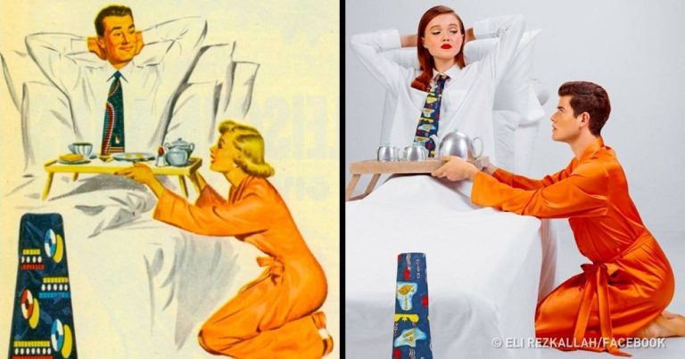 Egy kreatív fotós újraalkotta a hirdetéseket az 1950-es évekből, hogy megmutassa, mennyire megváltozott a világ