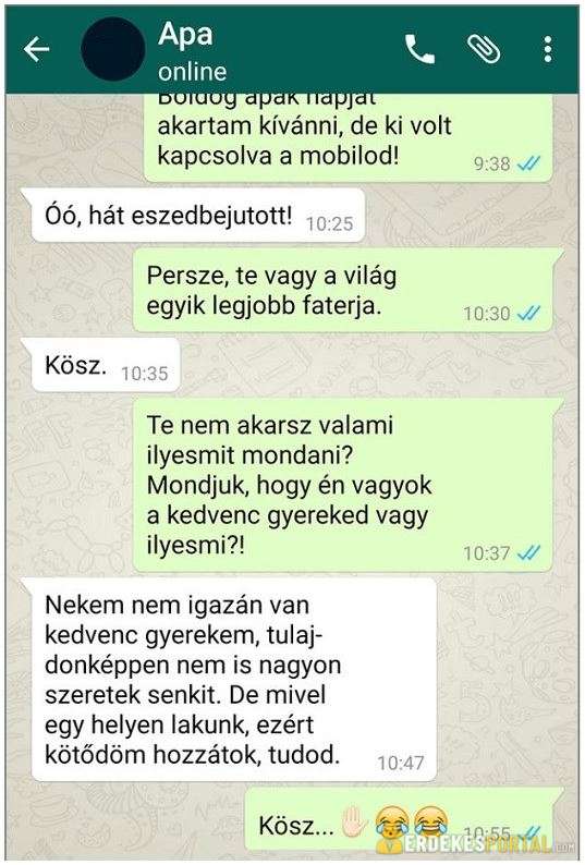 11 Vicces Sms Apa Fia Között Amit Nem Lehet Kibírni Nevetés Nélkül 6891