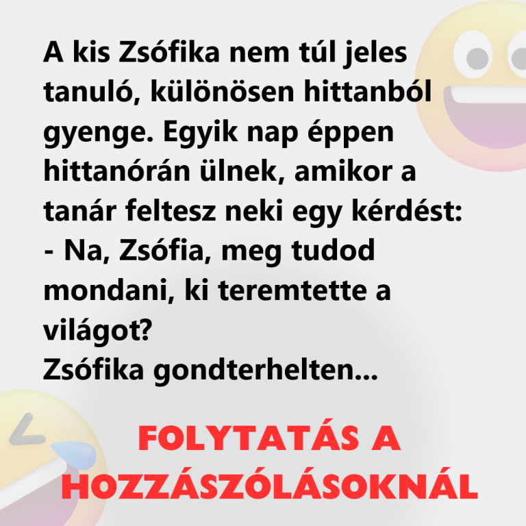A kis Zsófika nem túl jeles tanuló