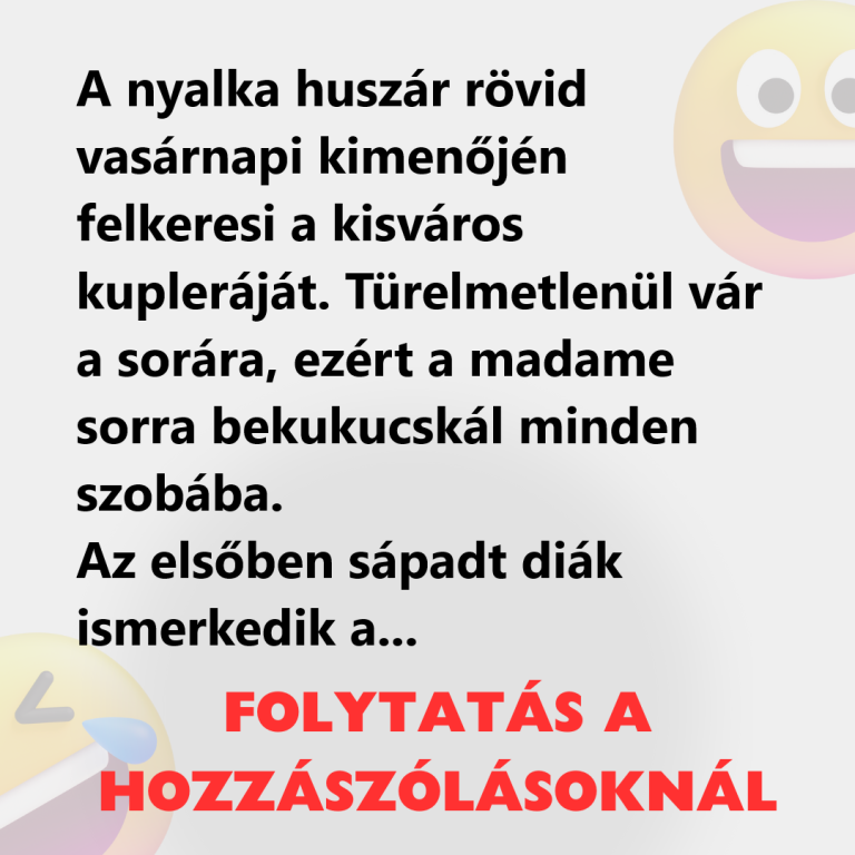 A nyalka huszár rövid vasárnapi kimenőjén