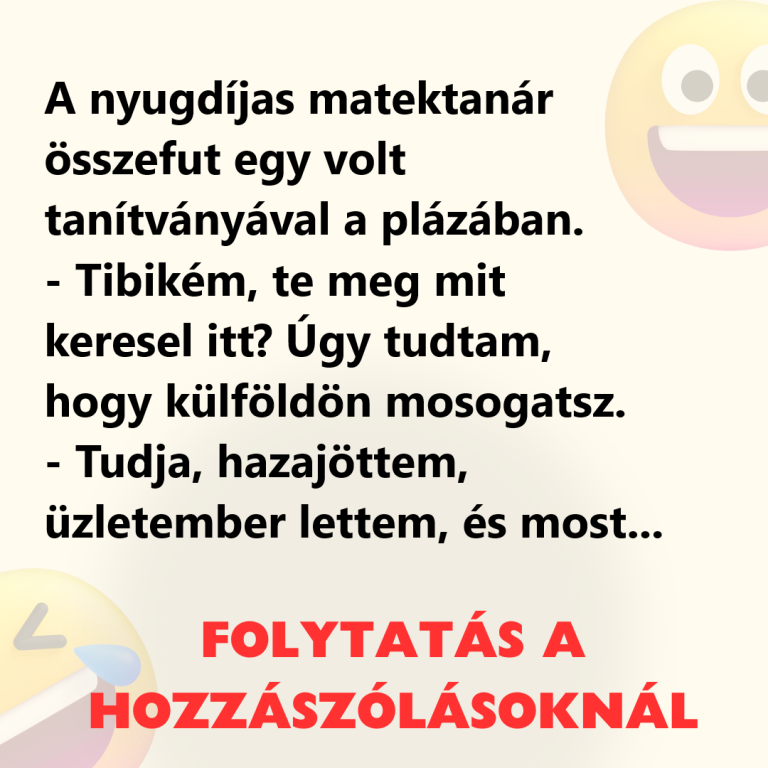 A nyugdíjas matektanár összefut egy volt tanítványával a plázában