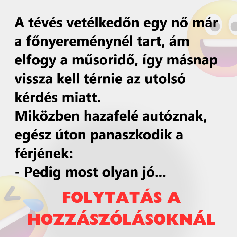 A tévés vetélkedőn egy nő már a főnyereménynél tart