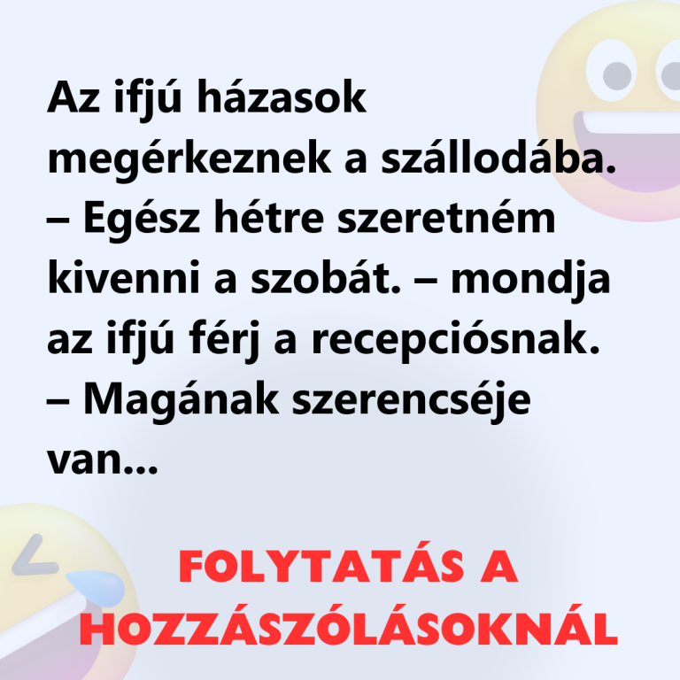 Az ifjú házasok megérkeznek a szállodába