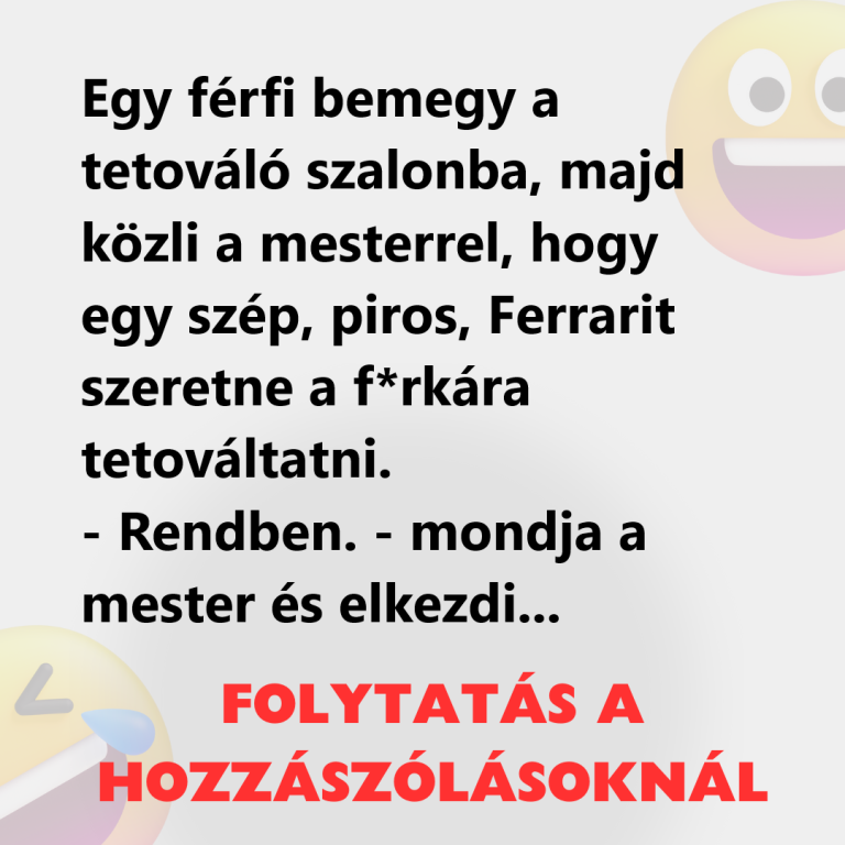 Egy férfi bemegy a tetováló szalonba