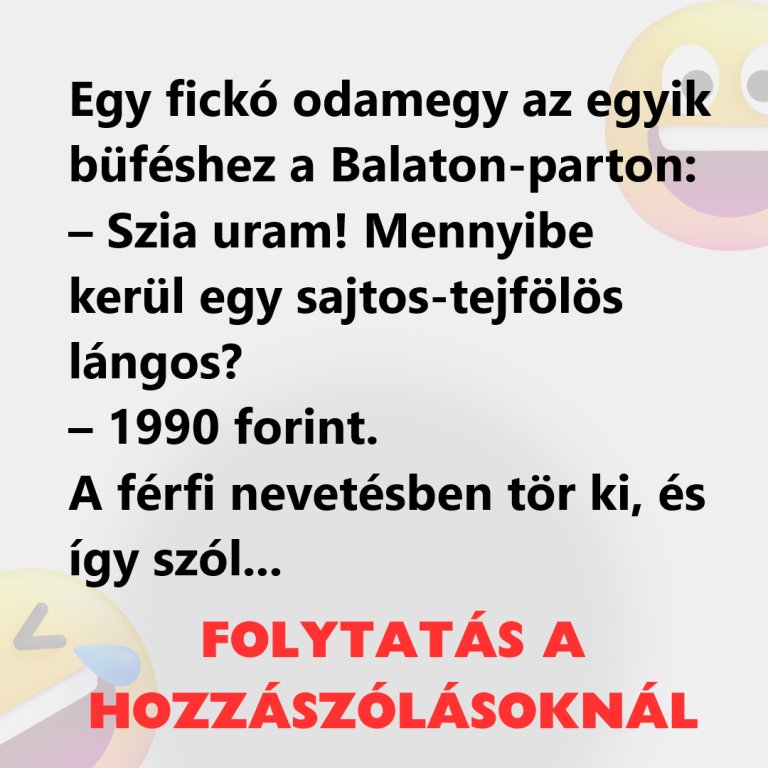 Egy fickó odamegy az egyik büféshez a Balaton-parton