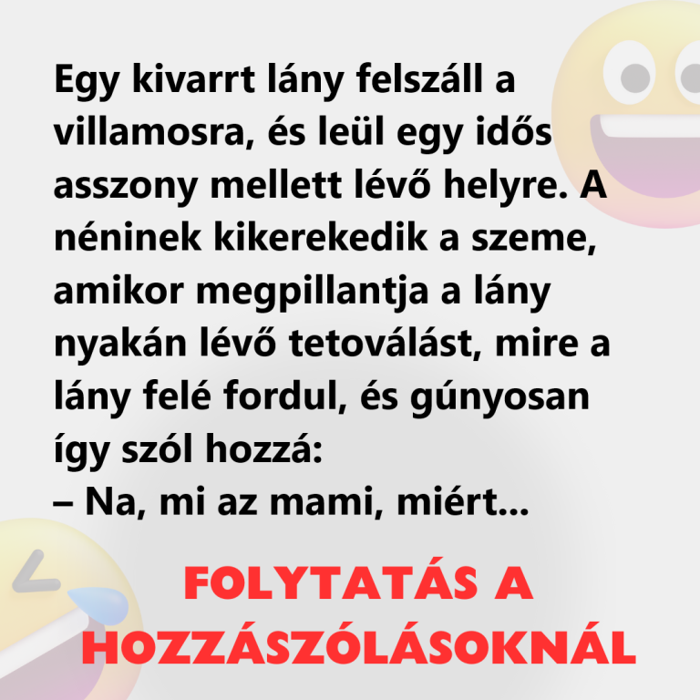 Egy kivarrt lány felszáll a villamosra
