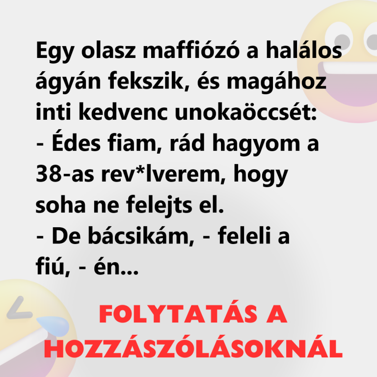 Egy olasz maffiózó a halálos ágyán fekszik