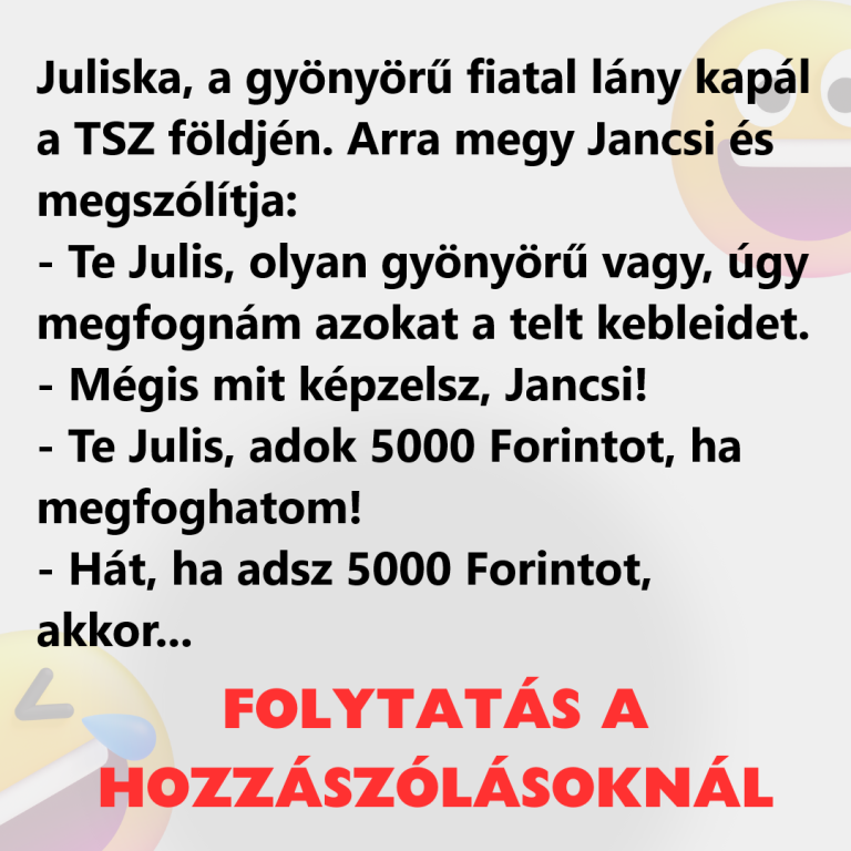 Juliska, a gyönyörű fiatal lány kapál a TSZ földjén