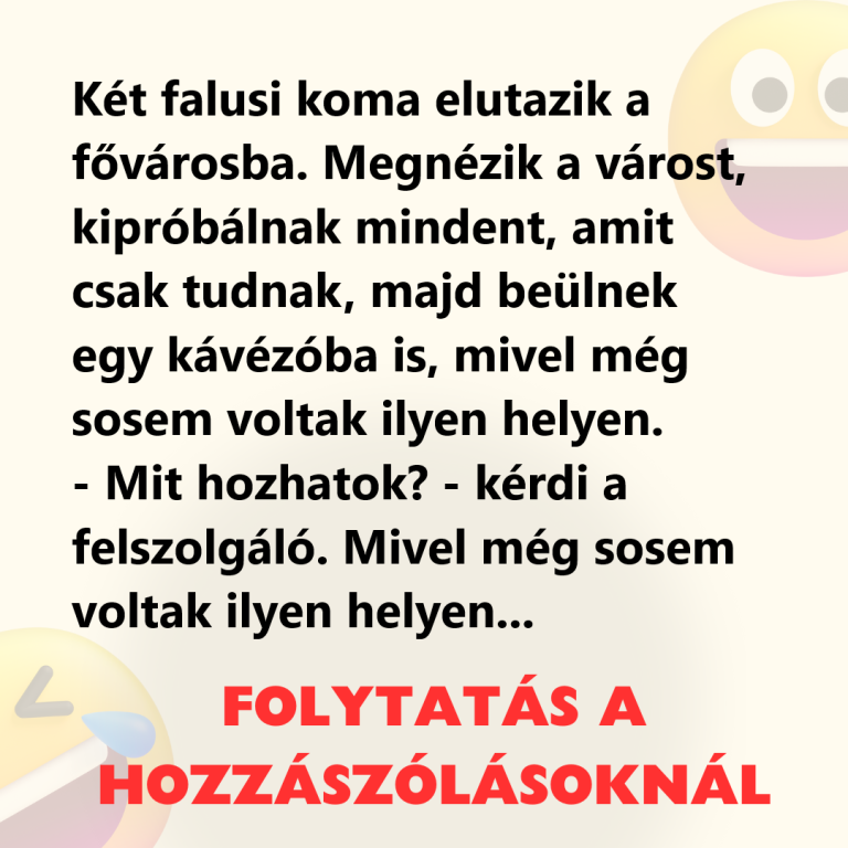 Két falusi koma elutazik a fővárosba
