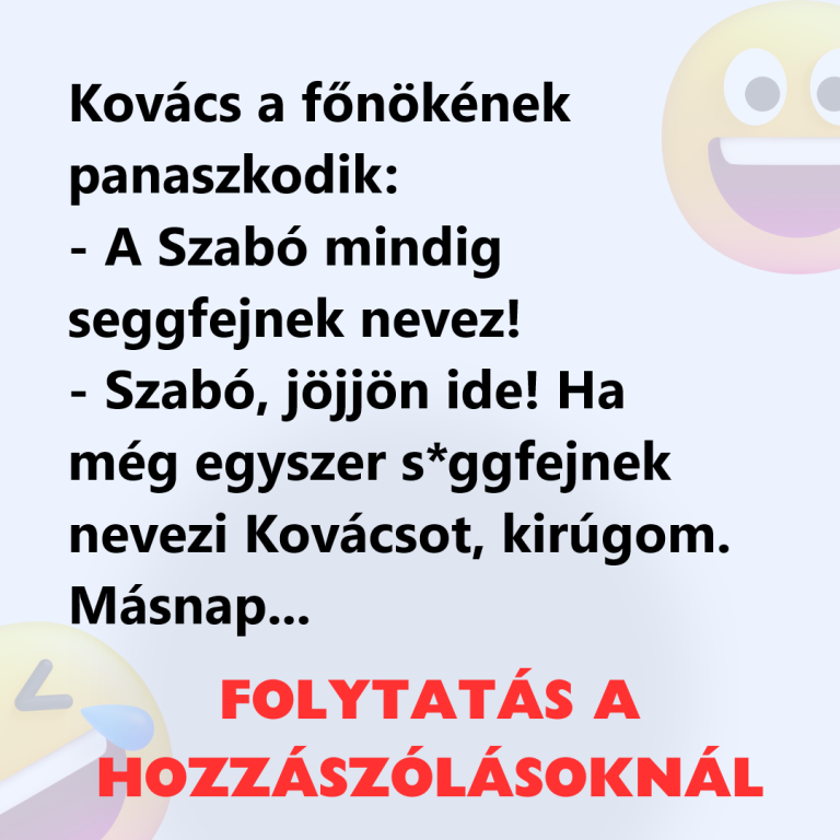 Kovács a főnökének panaszkodik