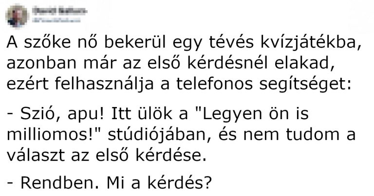 POÉN: A szőke nő bekerül egy tévés kvízjátékba