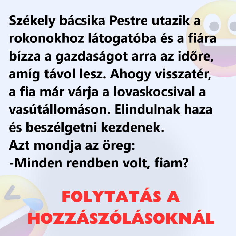 Székely bácsika Pestre utazik a rokonokhoz látogatóba