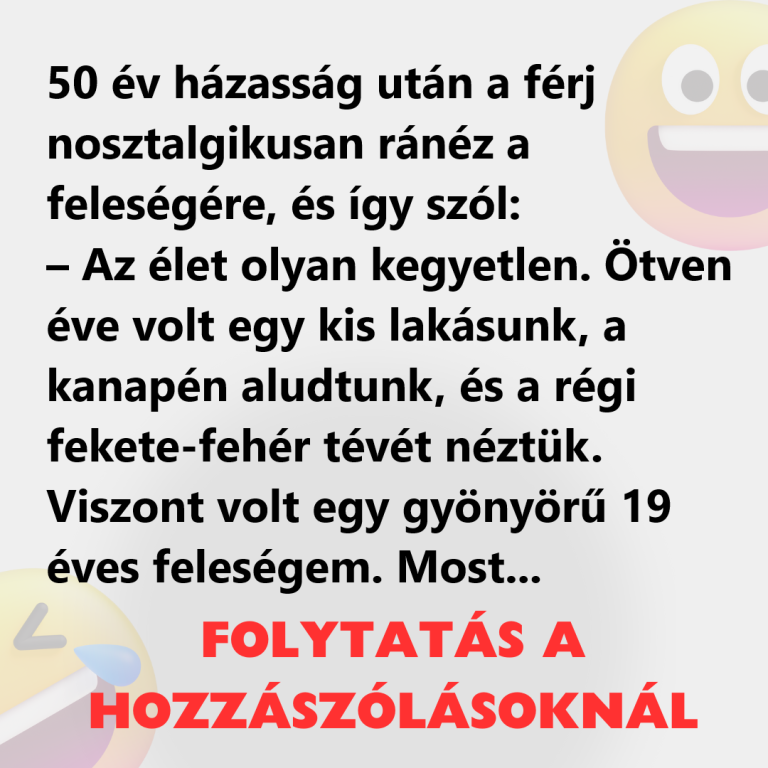 Vicc: 50 év házasság után