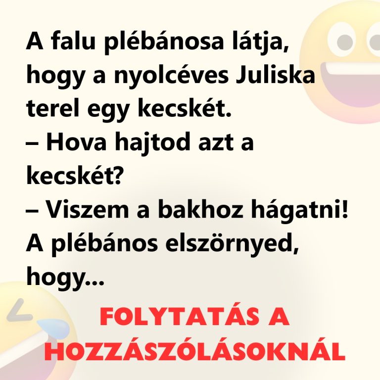 VICC: A falu plébánosa látja, hogy a nyolcéves Juliska terel egy kecskét