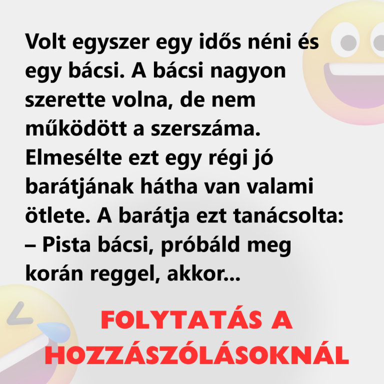 Volt egyszer egy idős néni és egy bácsi