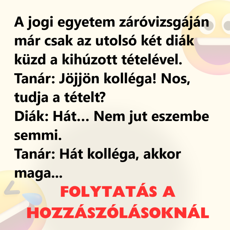 A jogi egyetem záróvizsgáján már csak az utolsó két diák küzd