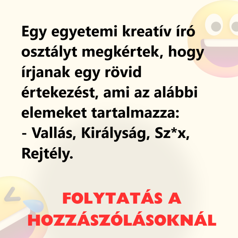 Egy egyetemi kreatív író osztályt megkértek, hogy írjanak egy rövid értekezést