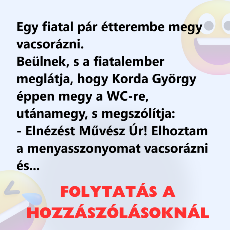 Egy fiatal pár étterembe megy vacsorázni