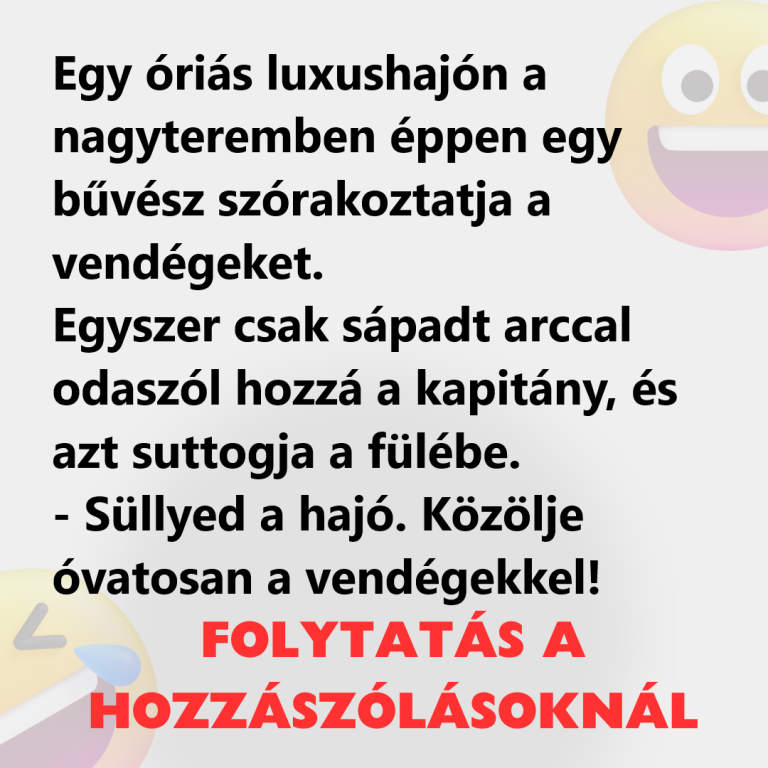 Egy óriás luxushajón éppen egy bűvész szórakoztatja a vendégeket