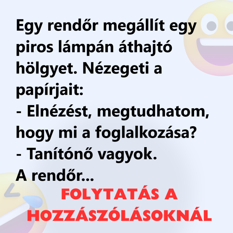 Egy rendőr megállít egy piros lámpán áthajtó hölgyet