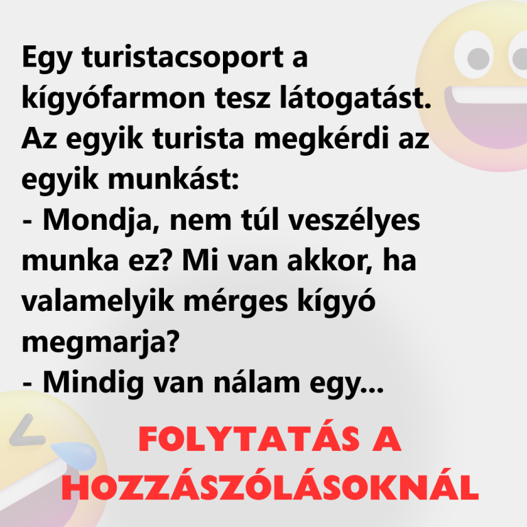 Egy turistacsoport a kígyófarmon tesz látogatást