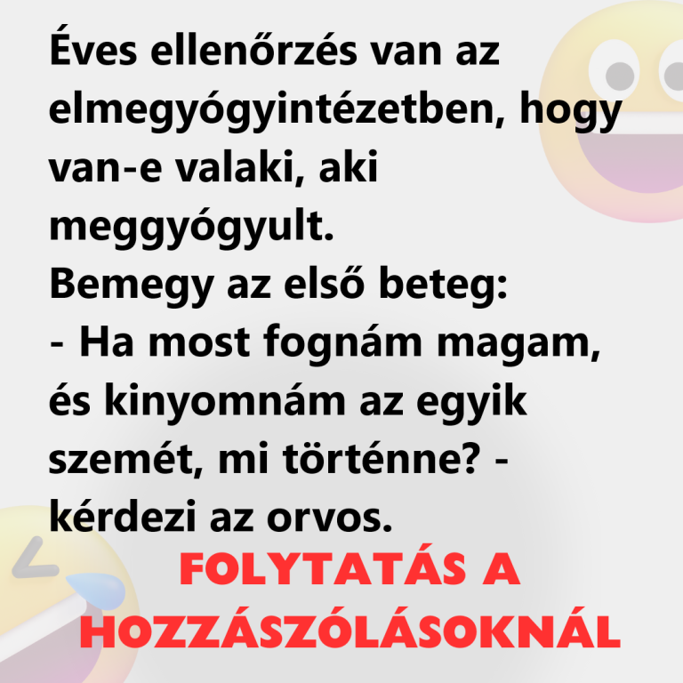 Éves ellenőrzés van az elmegyógyintézetben