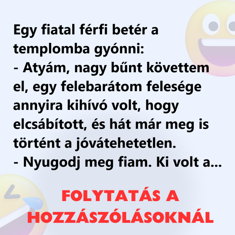 Egy fiatal férfi betér a templomba gyónni