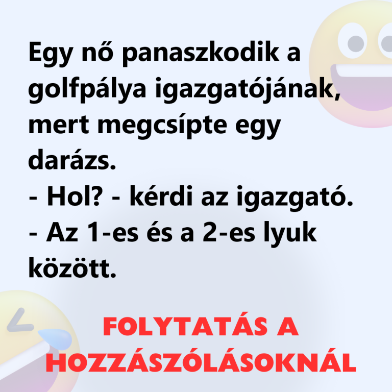 Egy nő panaszkodik a golfpálya igazgatójának