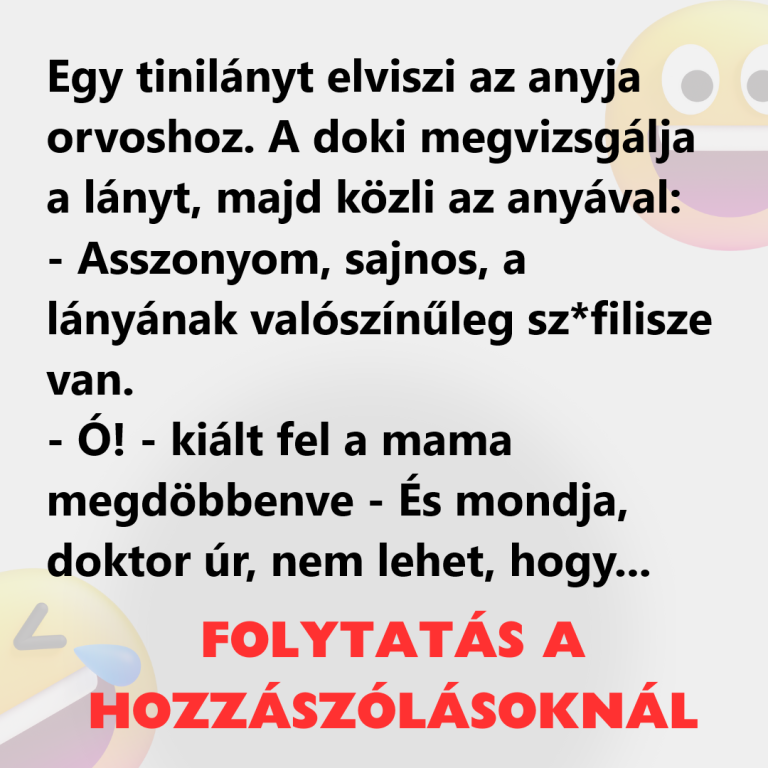 Egy tinilányt elviszi az anyja orvoshoz