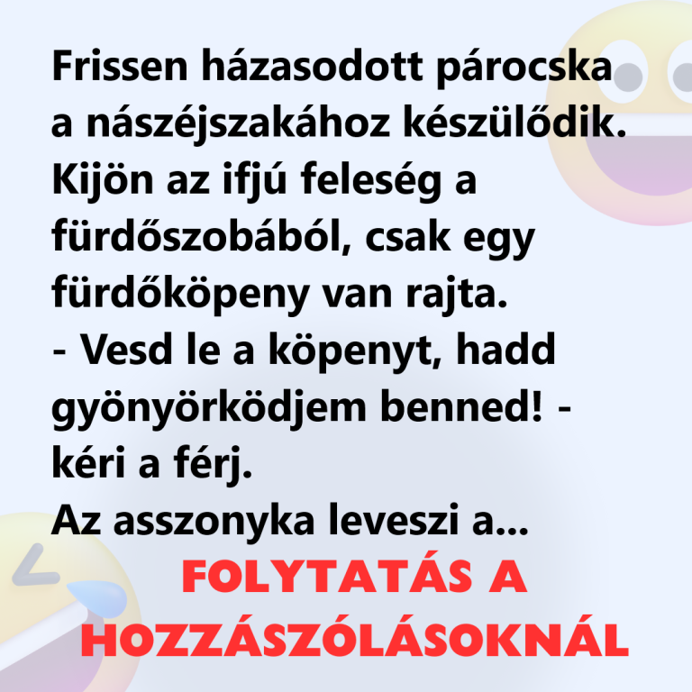 Frissen házasodott párocska a nászéjszakához készülődik