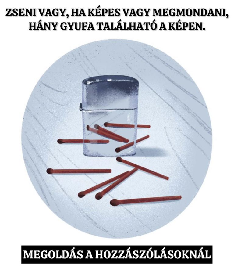 Zseni vagy, ha képes vagy megmondani, hány gyufa található a képen.