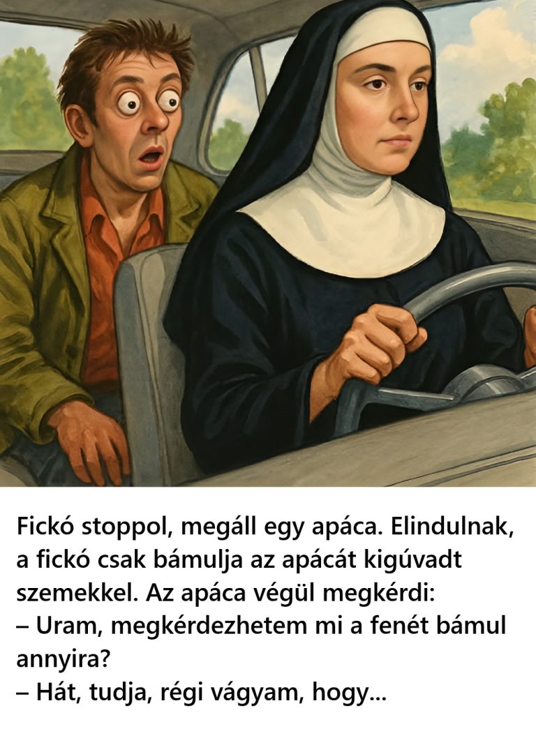 Fickó stoppol, megáll egy apáca