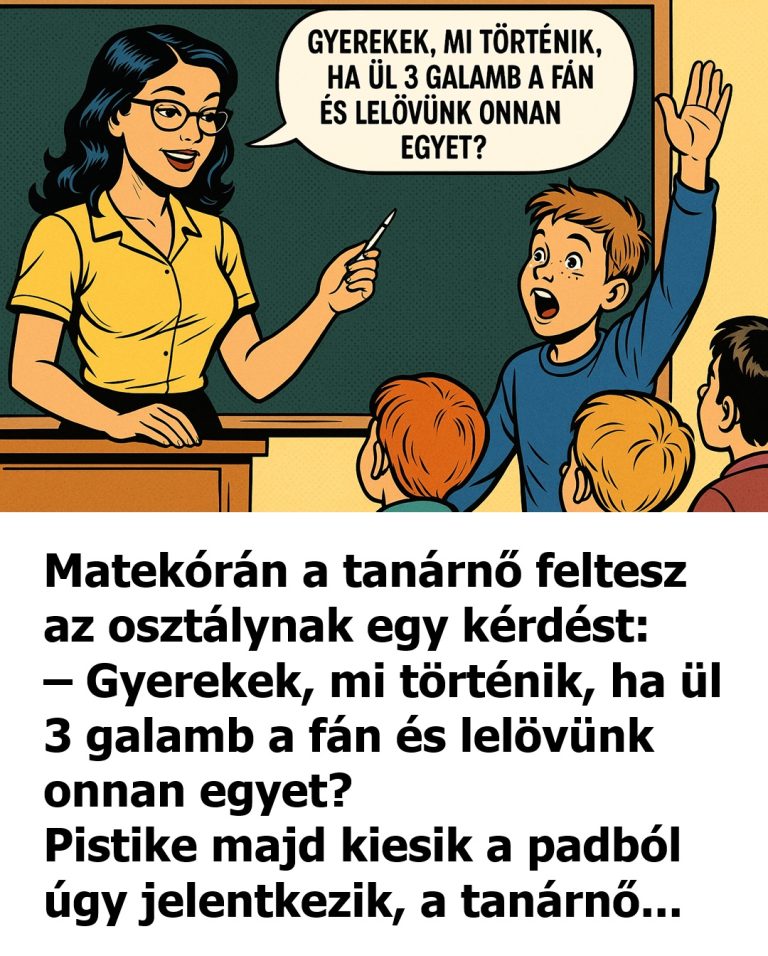 Matekórán a tanárnő feltesz az osztálynak egy kérdést