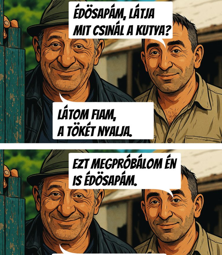 Édösapám, látja mit csinál a kutya?