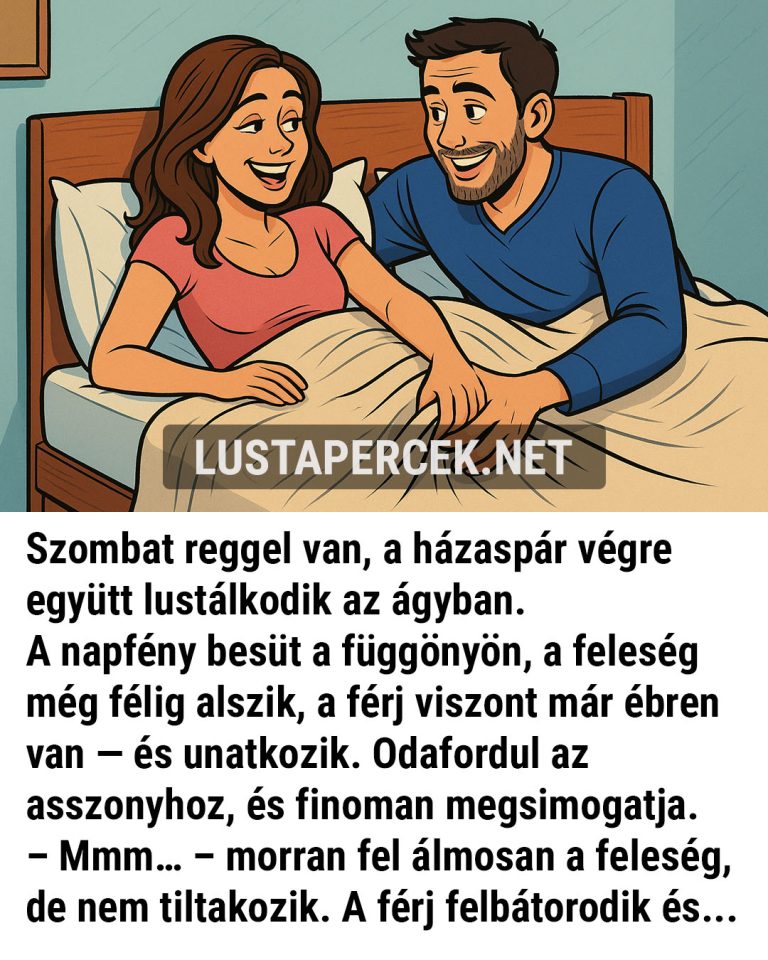 Szombat reggel van, a házaspár végre együtt lustálkodik
