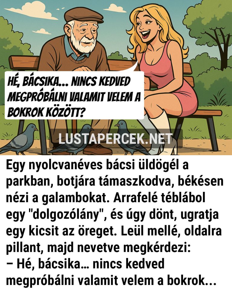 Egy nyolcvanéves bácsi üldögél a parkban