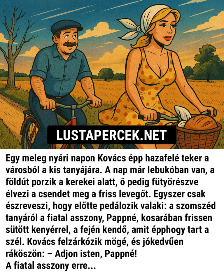 Kovács épp hazafelé teker a városból a kis tanyájára