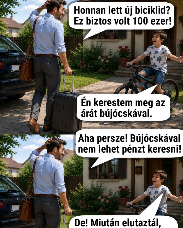 Az apa hosszú üzleti útról tér haza, a fia a ház előtt egy új biciklivel várja
